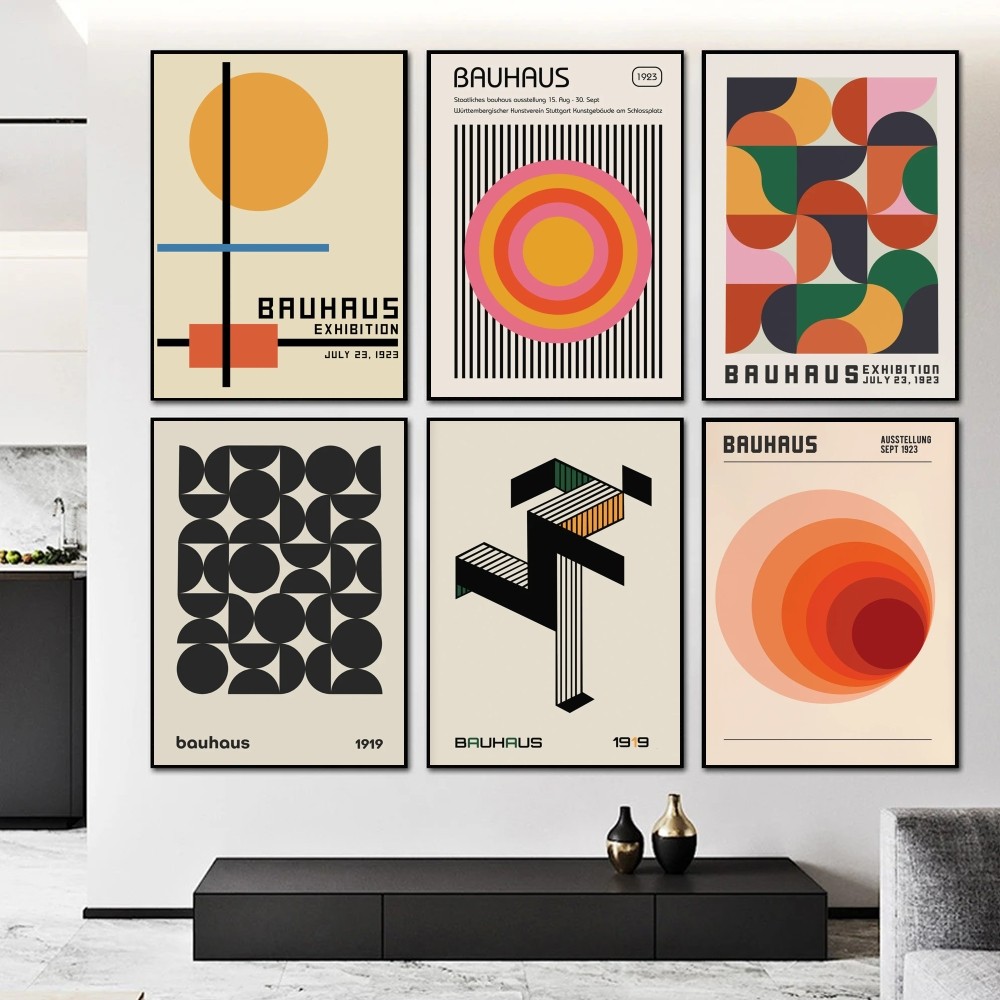 Home Decor Exhibition - （2D Tin painting）Bauhaus Geometric Exhibition Poster