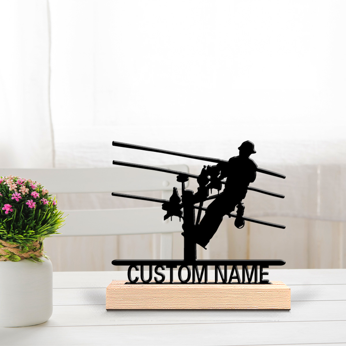 Home Decor For Wedding - 1pc Stylish Personalized Custom Electrician Metal