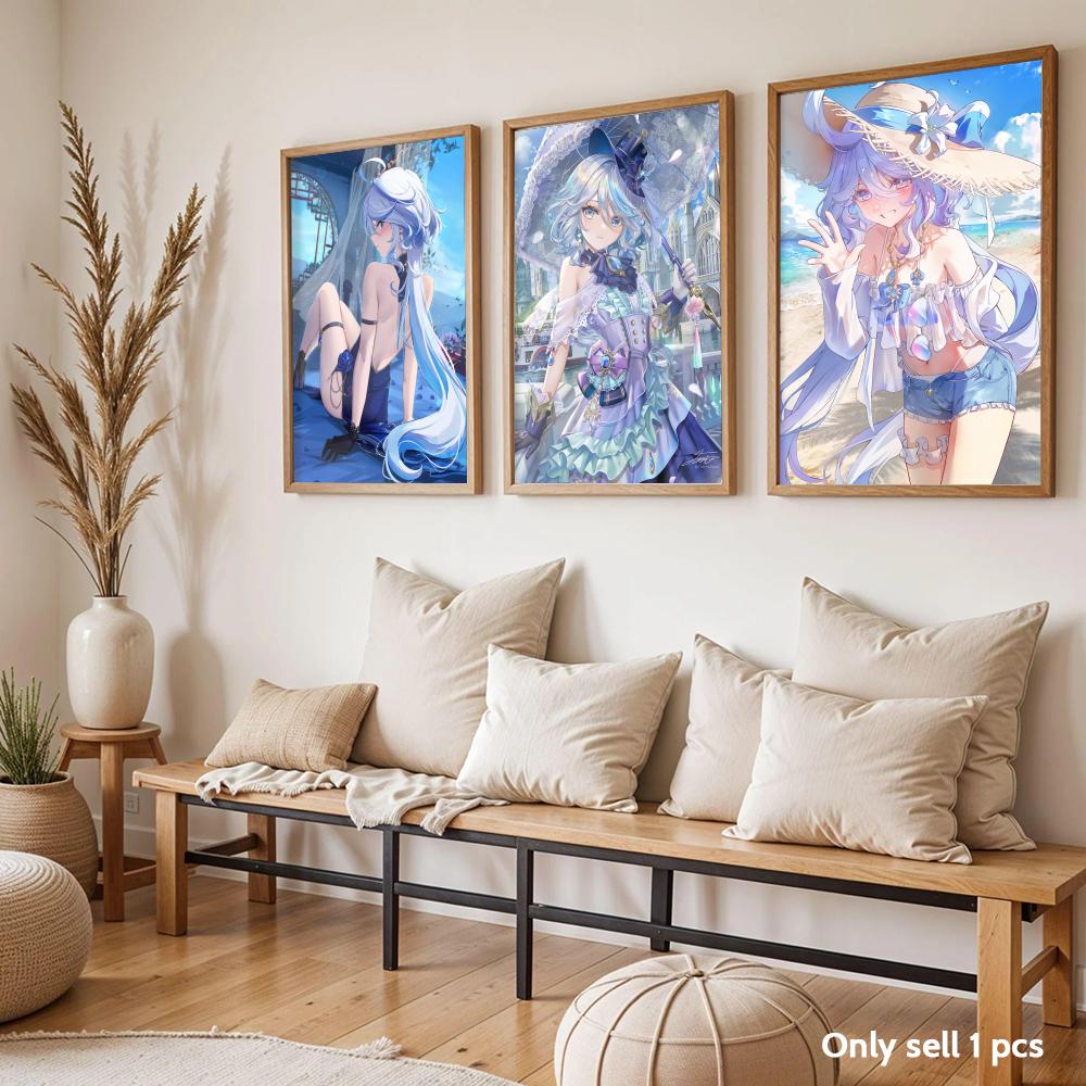 Furina Genshin Impact Poster M - Home Decor Living Room Ideas 评论和价格