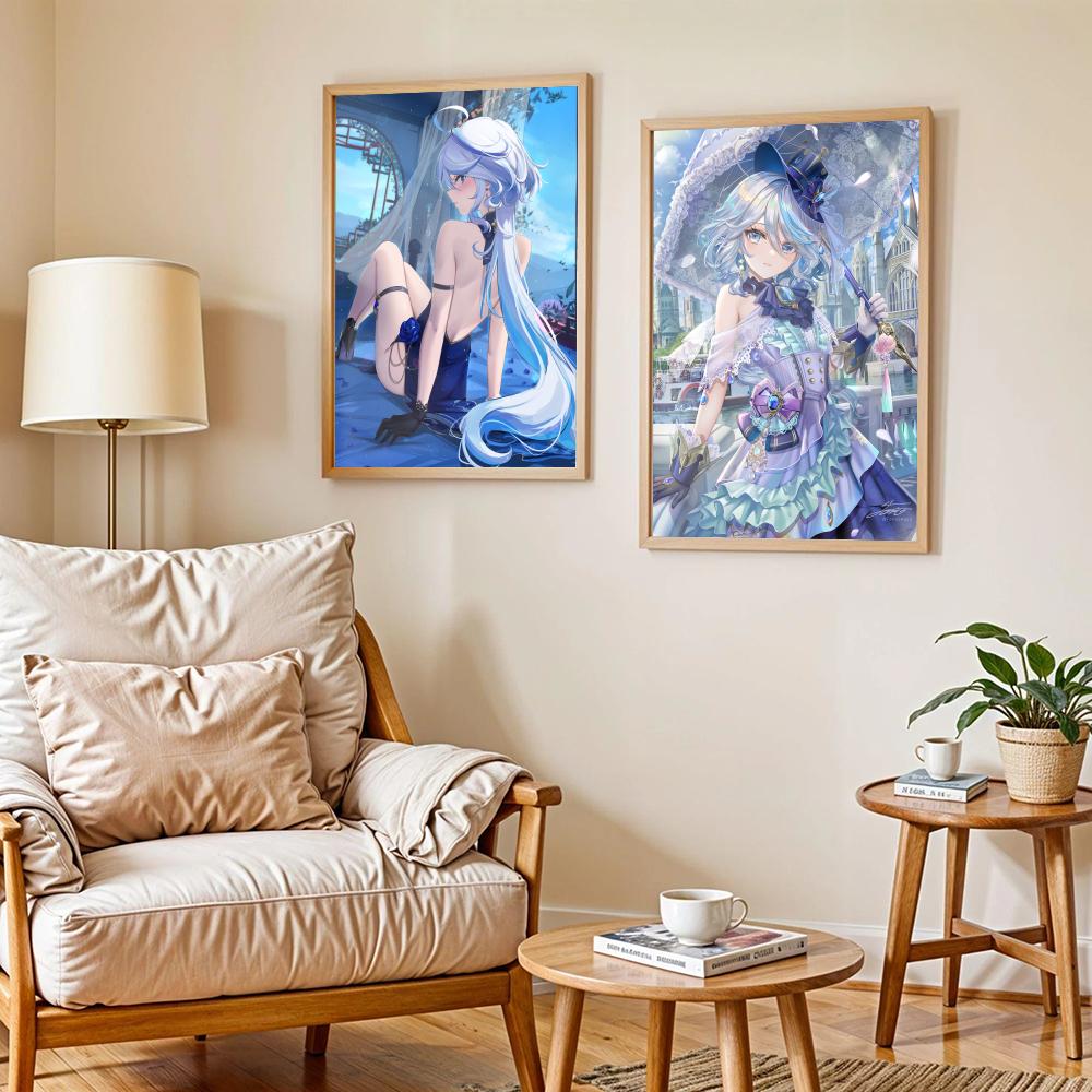 Furina Genshin Impact Poster M - Home Decor Living Room Ideas 评论和价格