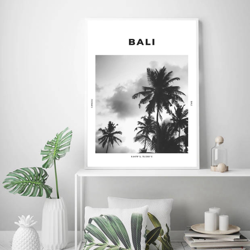 Bali Travel Print Black White  - Home Decor Ubud 评论和价格