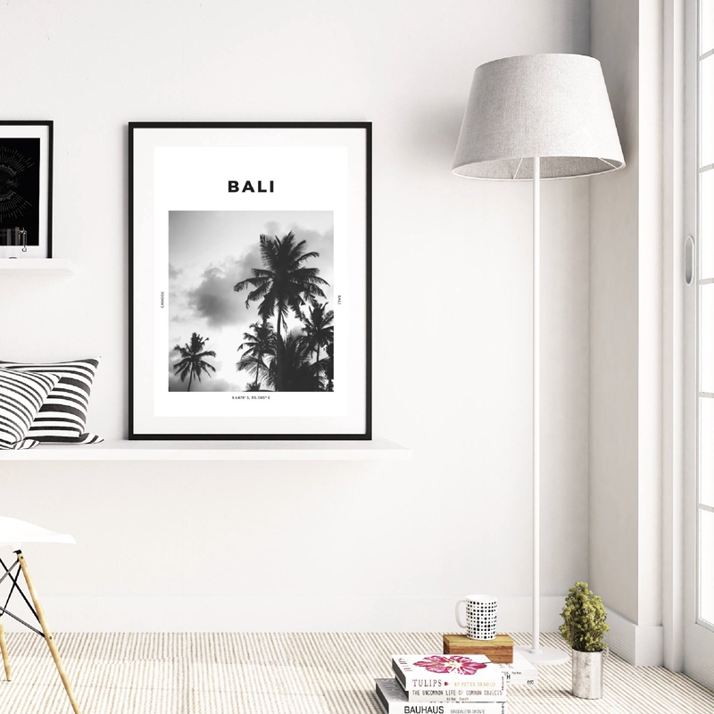 Bali Travel Print Black White  - Home Decor Ubud 评论和价格