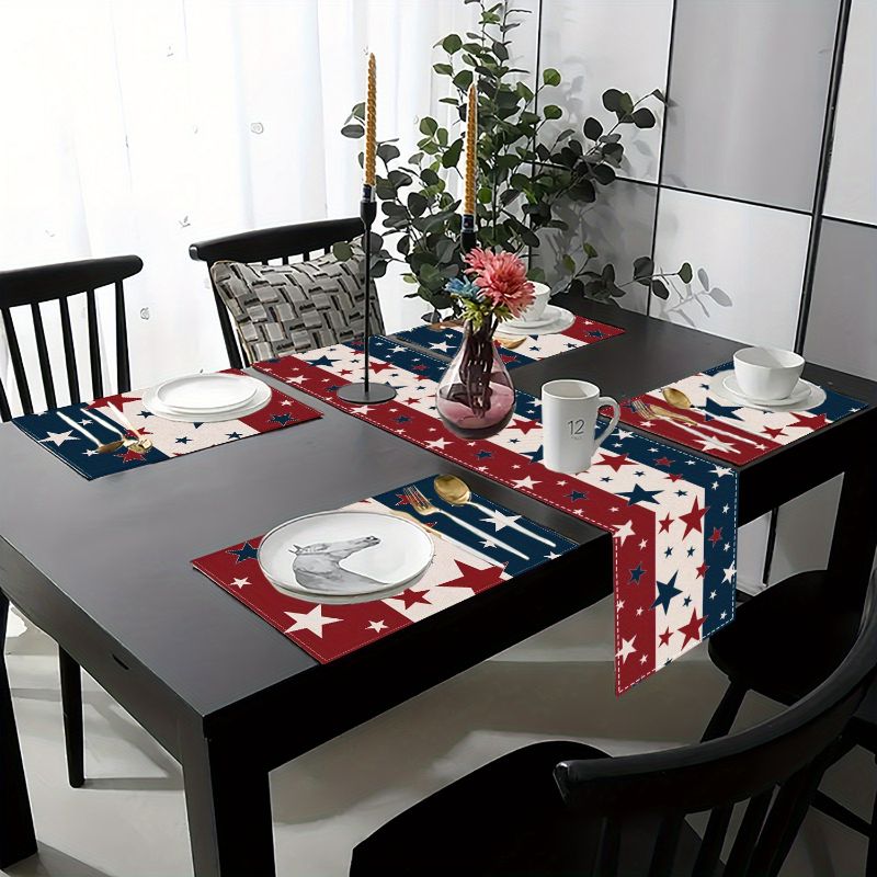 VIKAMA Independence Day 4th Of - Linen Table Runner 评论和价格
