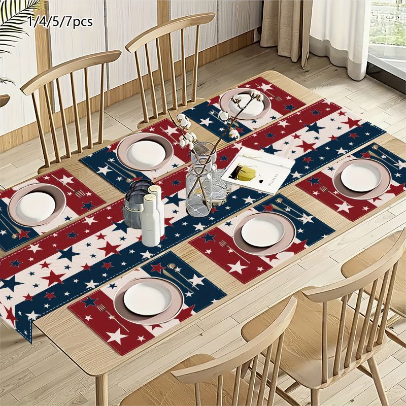 VIKAMA Independence Day 4th Of - Linen Table Runner 评论和价格