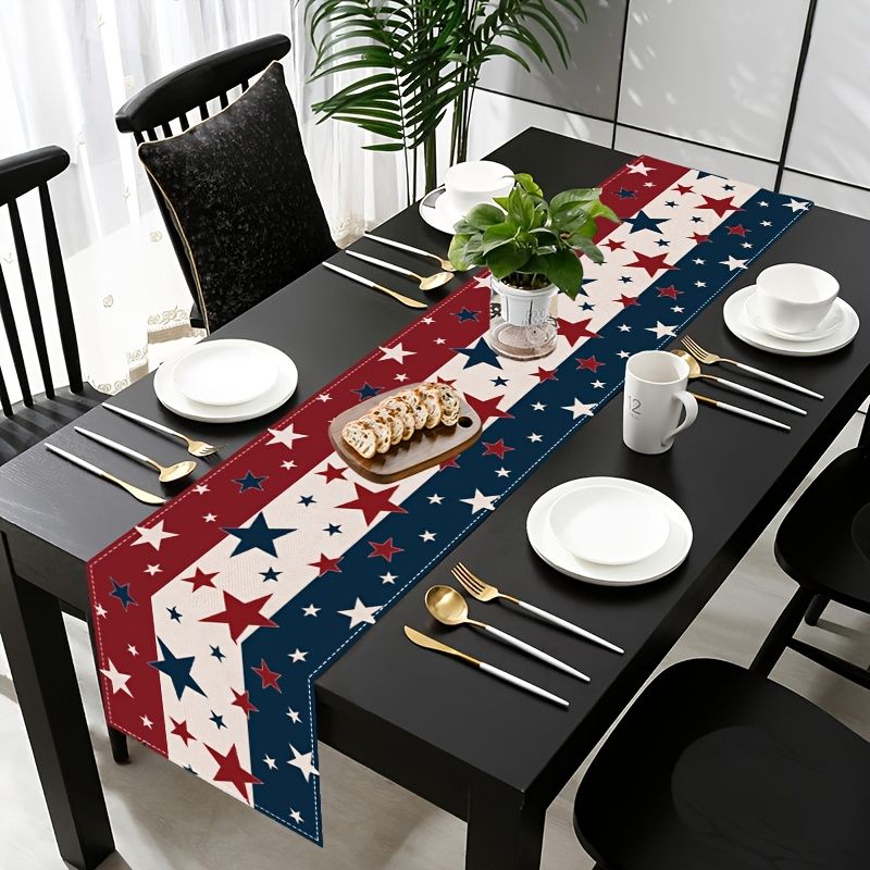 VIKAMA Independence Day 4th Of - Linen Table Runner 评论和价格