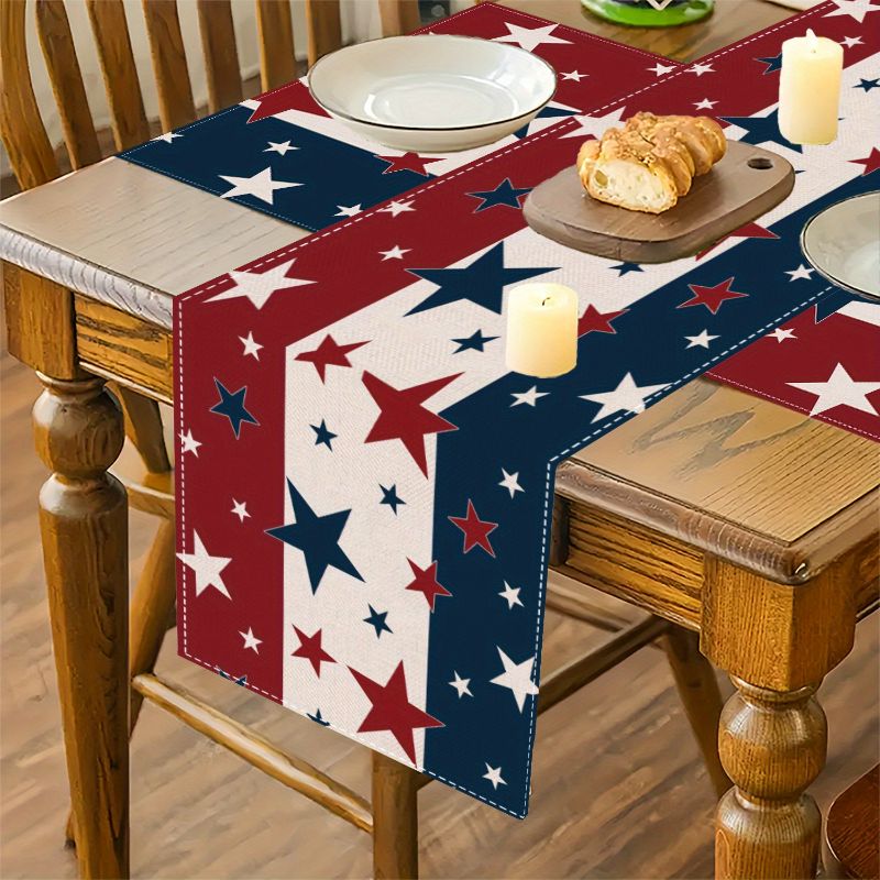 VIKAMA Independence Day 4th Of - Linen Table Runner 评论和价格