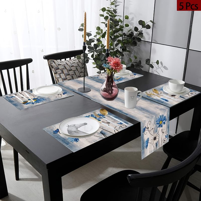VIKAMA American Country Flower - Linen Table Runner 评论和价格
