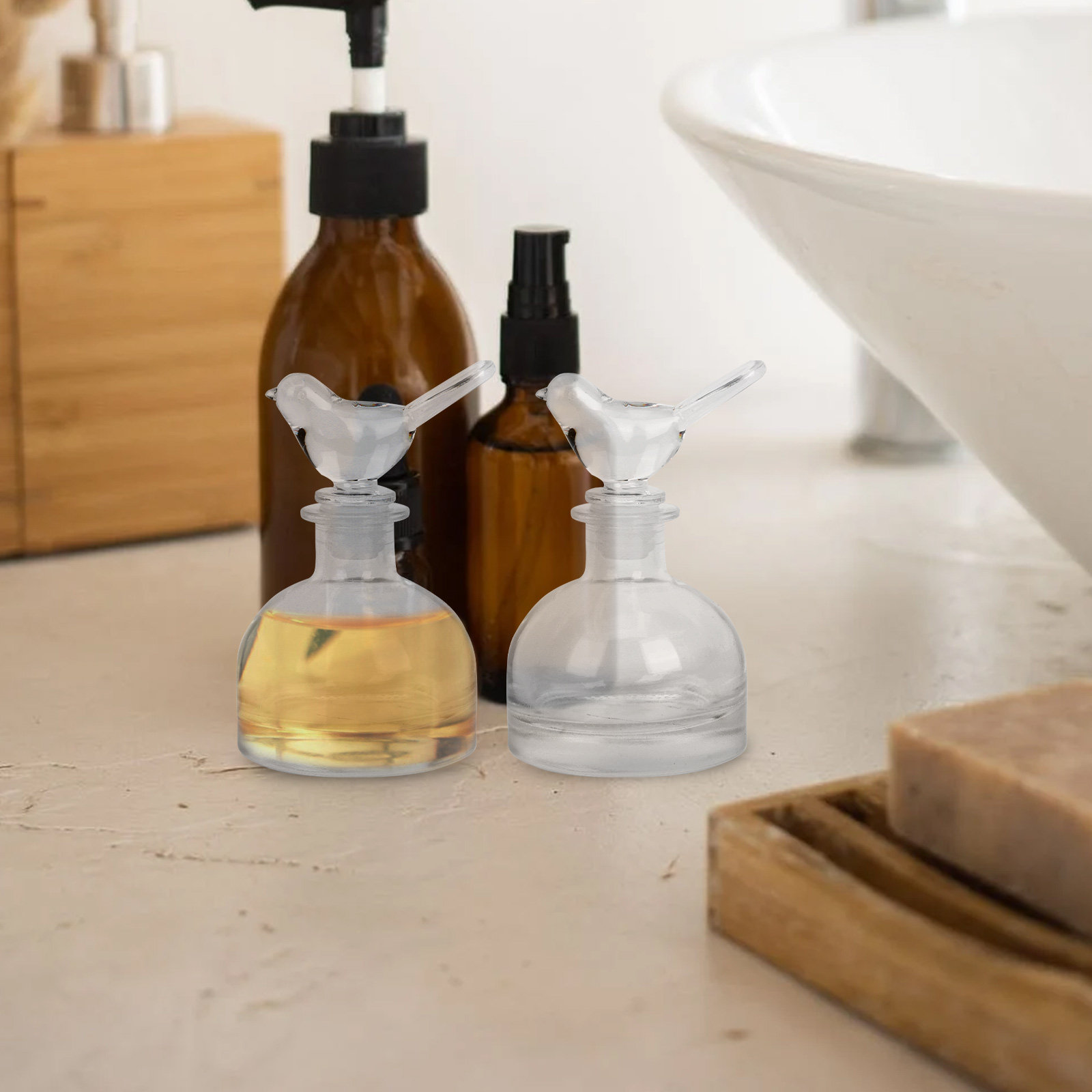 2Pcs Glass Perfume Bottles Pre - Home Decor Glass 评论和价格
