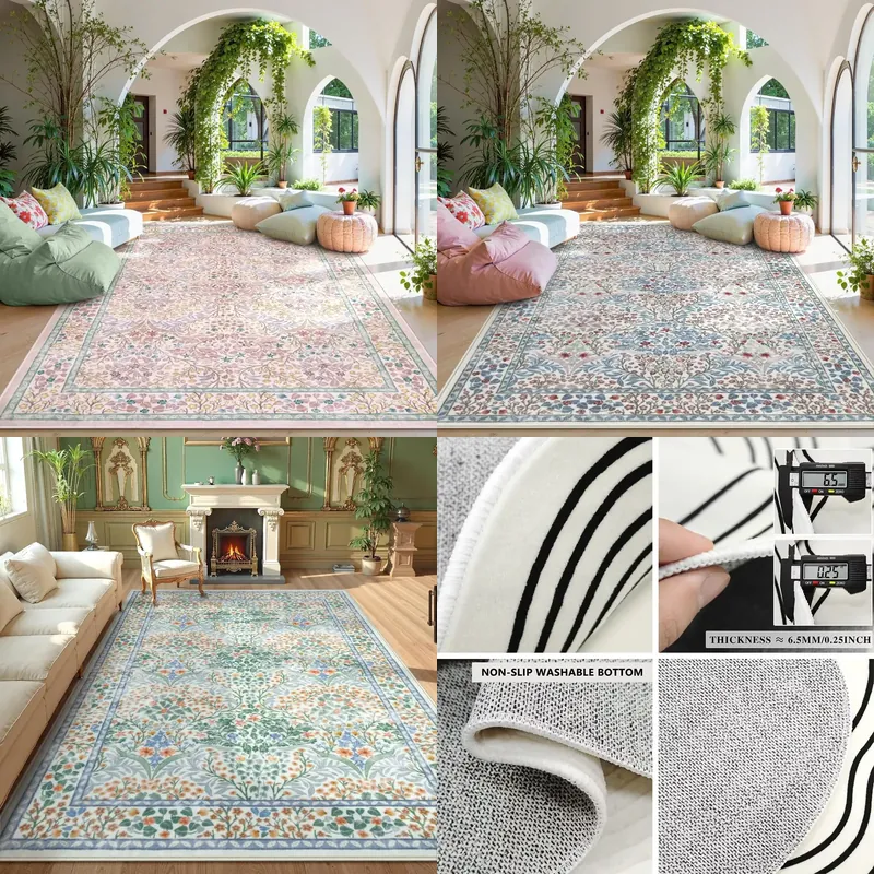 Pink Living Room Carpet Large  - Home Decor Flowers 评论和价格