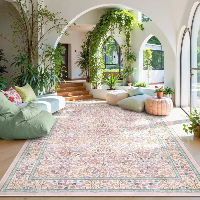 Pink Living Room Carpet Large  - Home Decor Flowers 评论和价格
