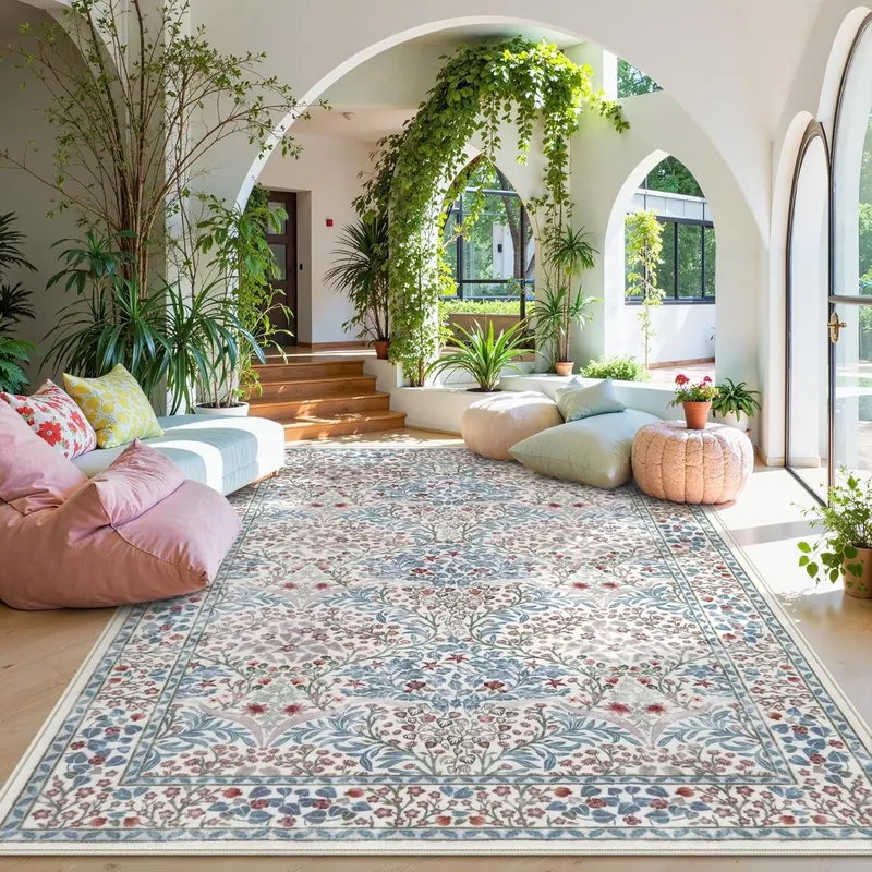 Pink Living Room Carpet Large  - Home Decor Flowers 评论和价格