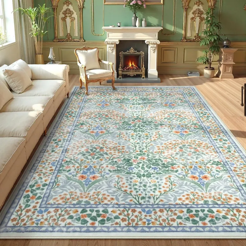 Pink Living Room Carpet Large  - Home Decor Flowers 评论和价格