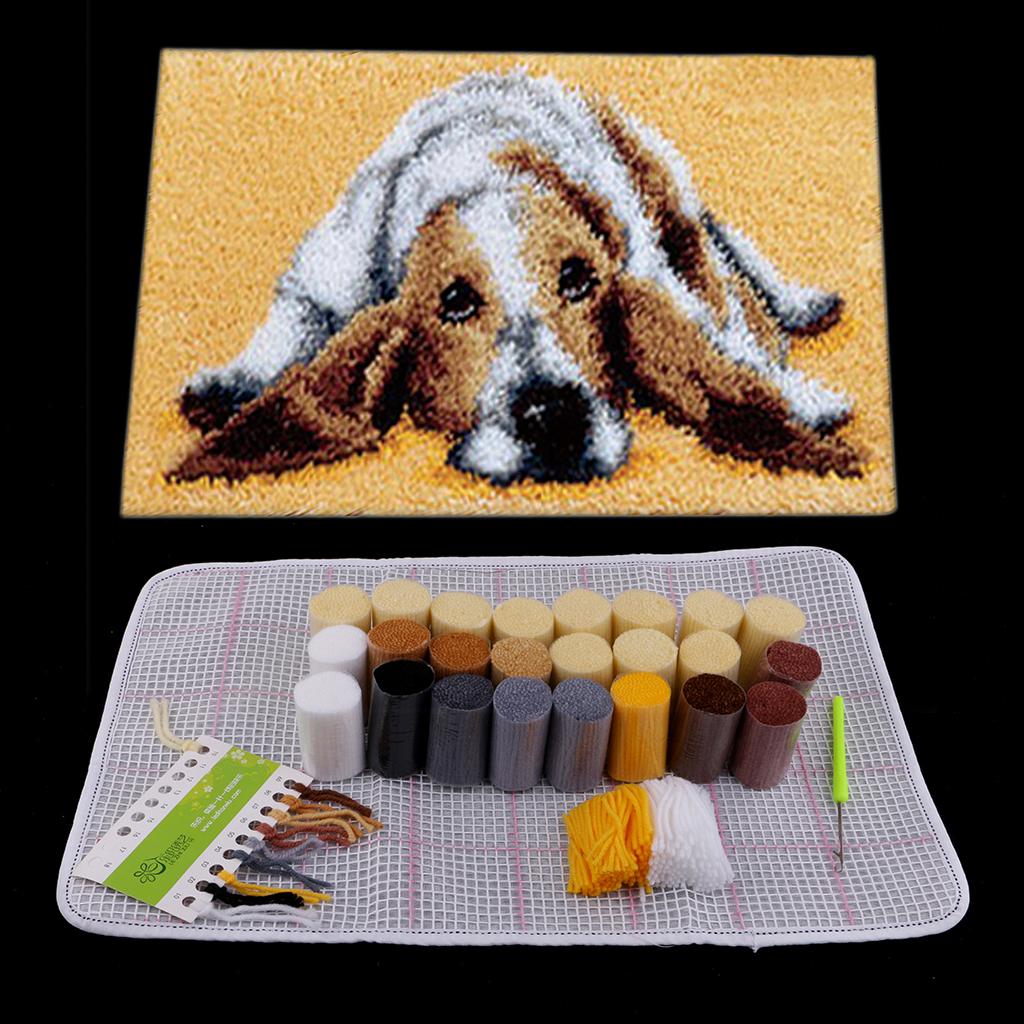 Handmade Latch Hook Rug Canvas - Yarn Home Decor 评论和价格