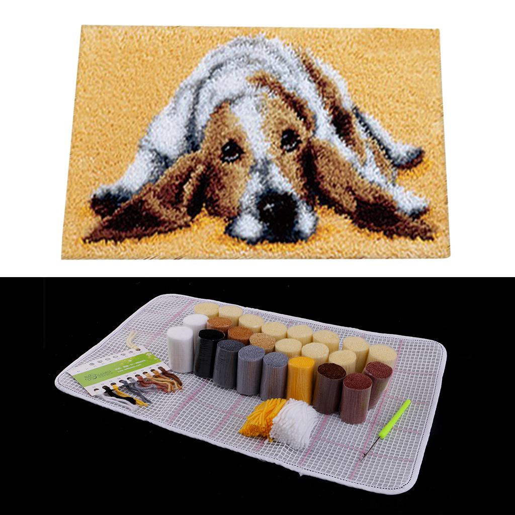 Handmade Latch Hook Rug Canvas - Yarn Home Decor 评论和价格