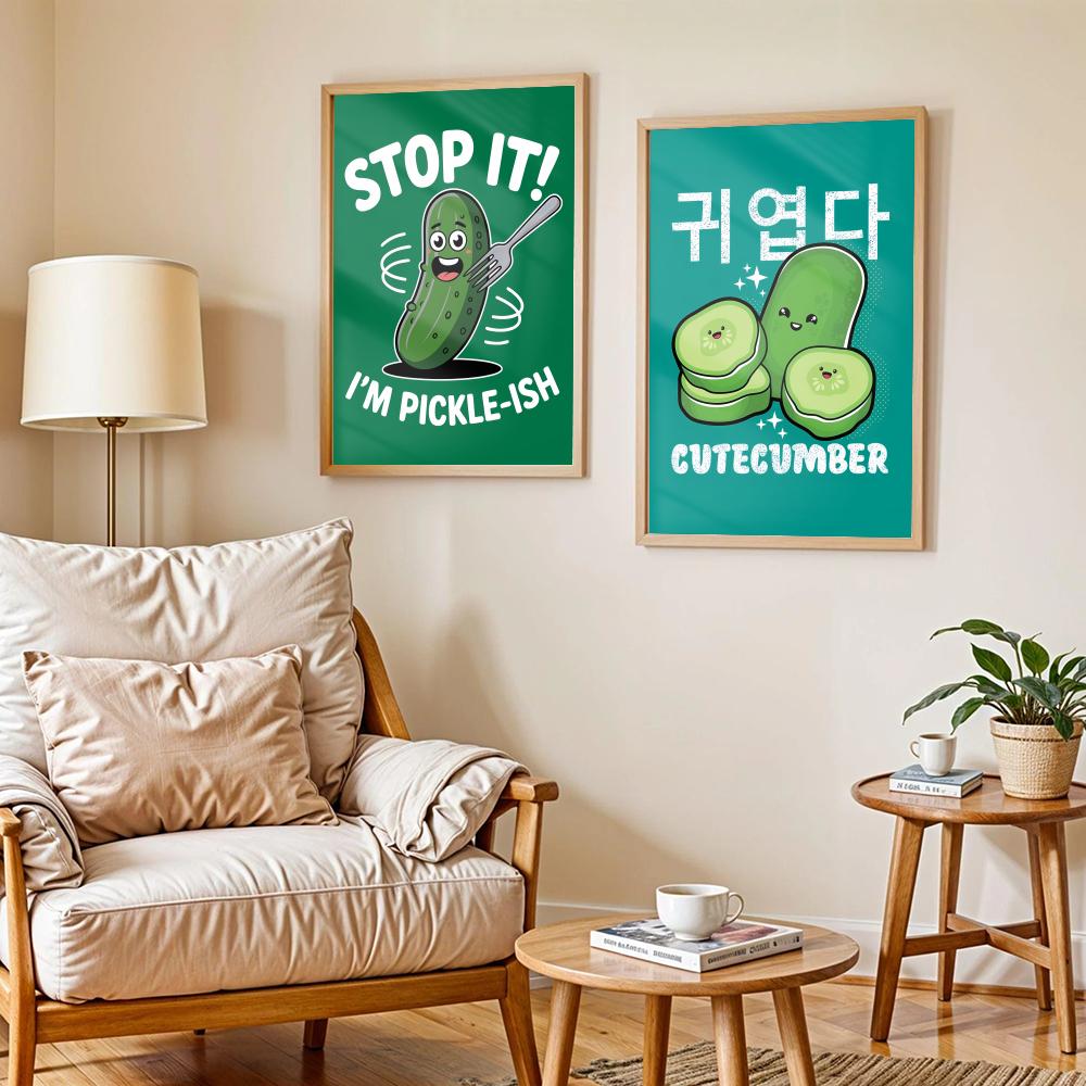 Cucumber Pickle Art Poster Mod - Home Decor Living Room Ideas 评论和价格