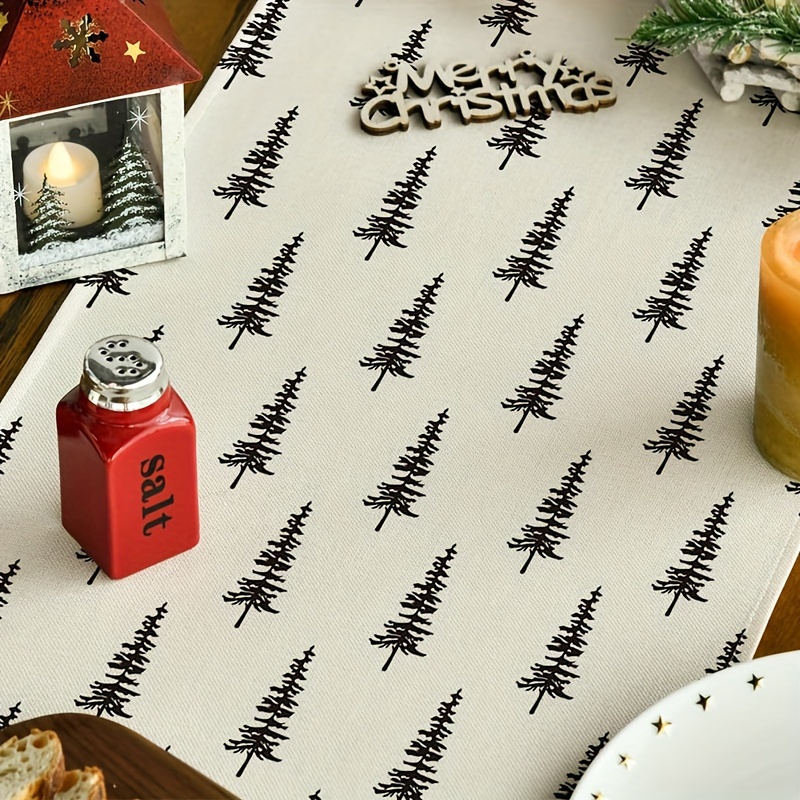 Simple Christmas Tree Table Ru - Linen Table Runner 评论和价格
