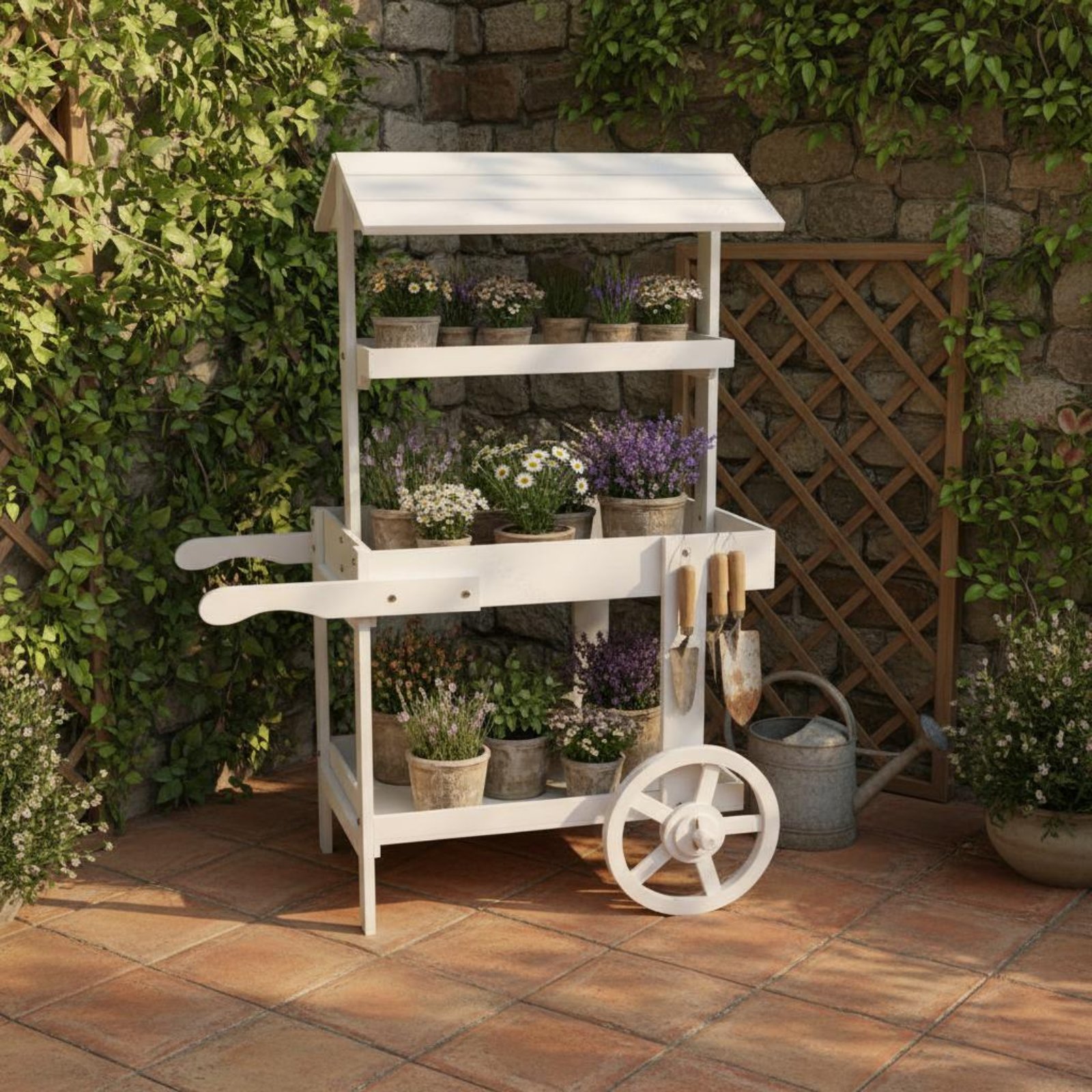 Wooden Flower Trolley Decorati - Home Decor Flowers 评论和价格