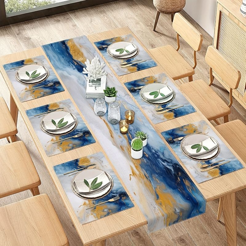 VIKAMA Light Luxury Marble Ins - Linen Table Runner 评论和价格