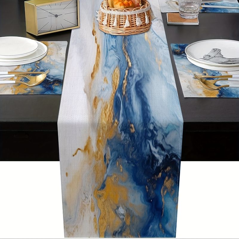 VIKAMA Light Luxury Marble Ins - Linen Table Runner 评论和价格