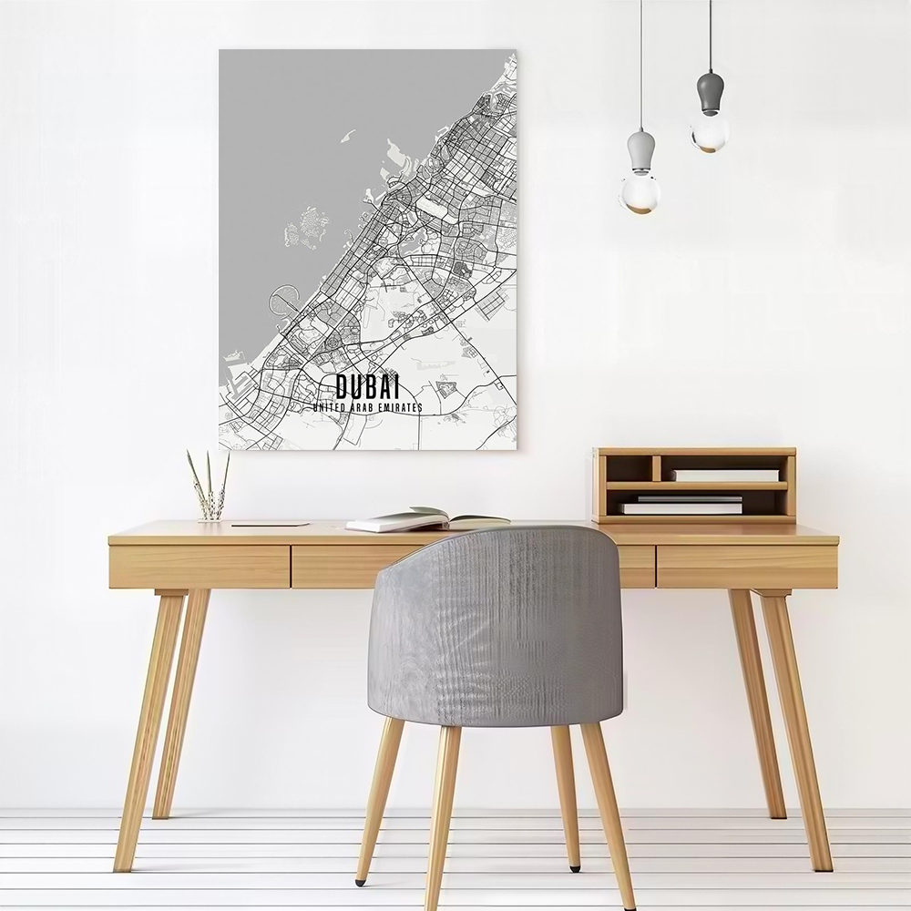 UAE Dubai City Map Poster Canv - Home Decor Uae 评论和价格