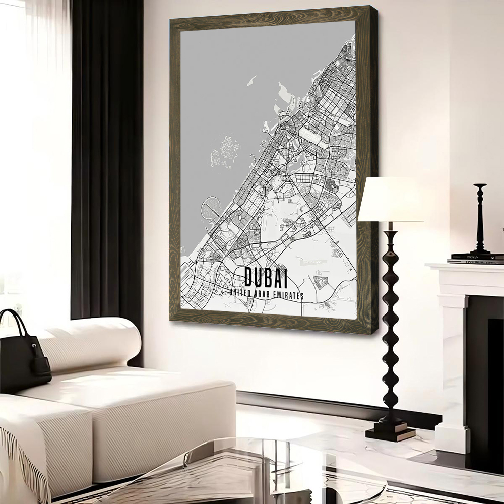 UAE Dubai City Map Poster Canv - Home Decor Uae 评论和价格