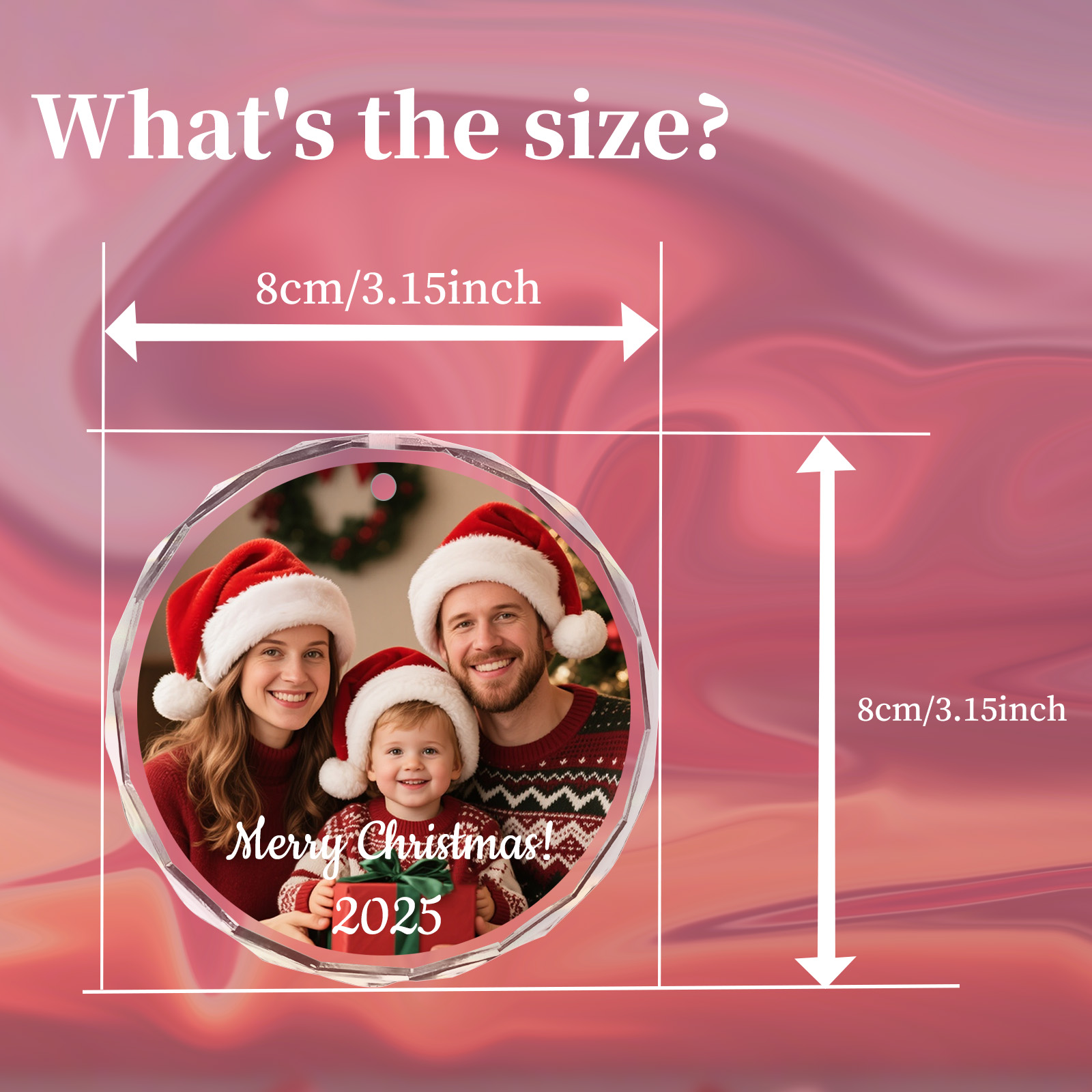 Custom Christmas Photo Ornamen - Home Decor Glass 评论和价格