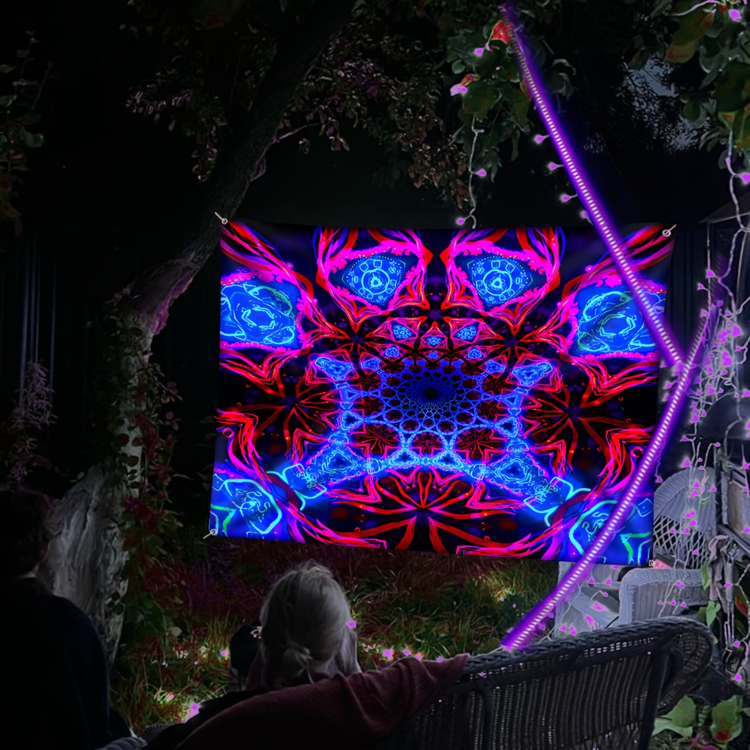 Psychedelic Geometric Pattern  - Aesthetic Tapestry 评论和价格