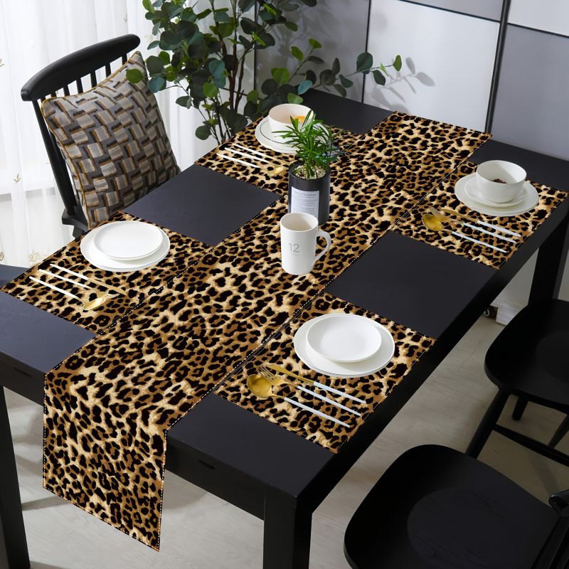 VIKAMA Light Luxury Leopard Pa - Linen Table Runner 评论和价格