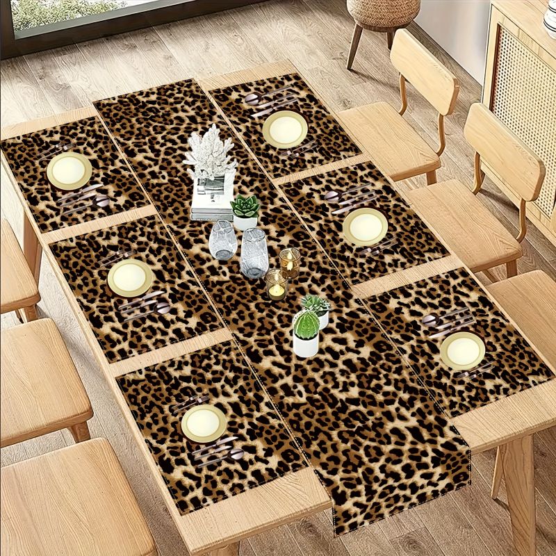 VIKAMA Light Luxury Leopard Pa - Linen Table Runner 评论和价格