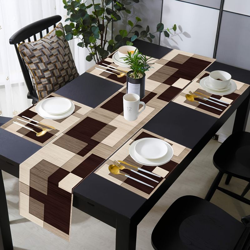 VIKAMA Maillard Geometric Styl - Linen Table Runner 评论和价格