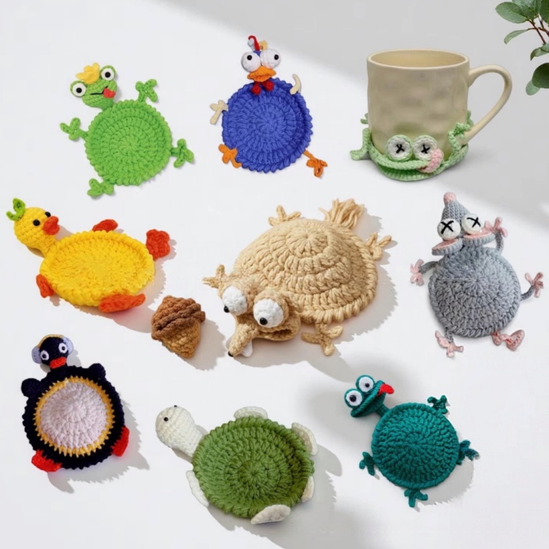 Creative Crochet Lizard Coaste - Yarn Home Decor 评论和价格
