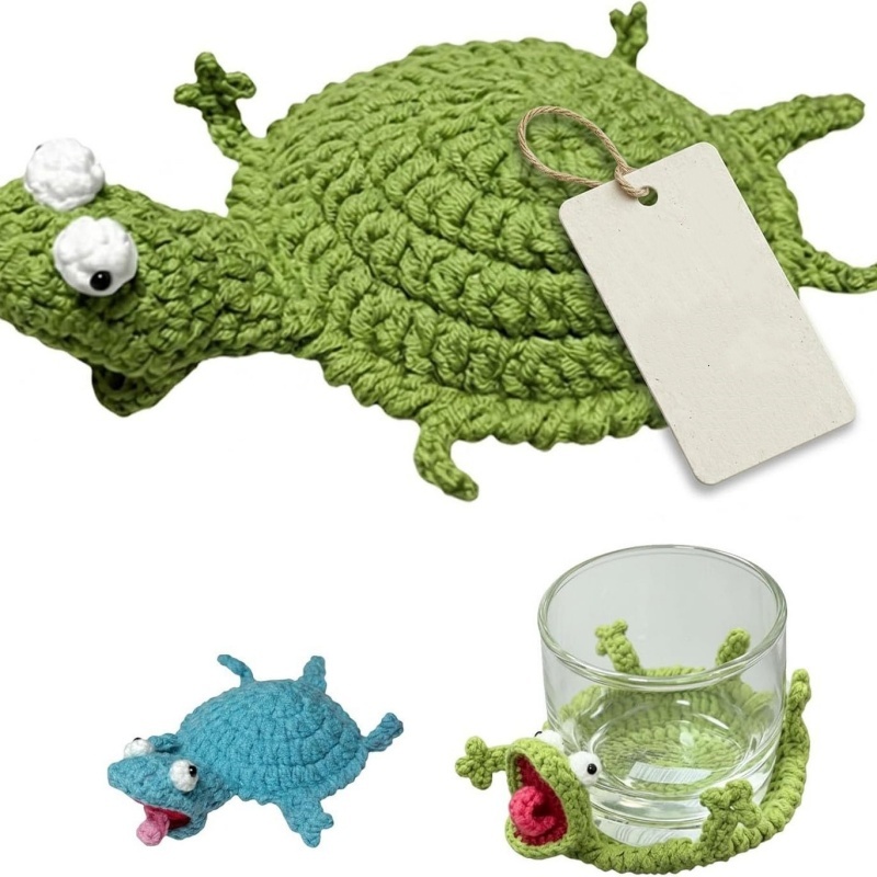 Creative Crochet Lizard Coaste - Yarn Home Decor 评论和价格