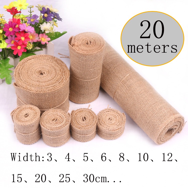 5-30CM Natural Jute Linen Fabr - Linen Table Runner 评论和价格