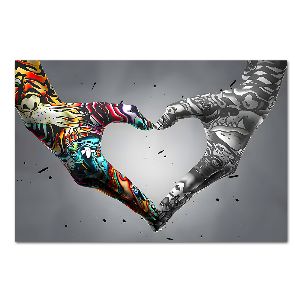 Graffiti Hand Love Canvas Pain - Home Decor Manufacturers 评论和价格
