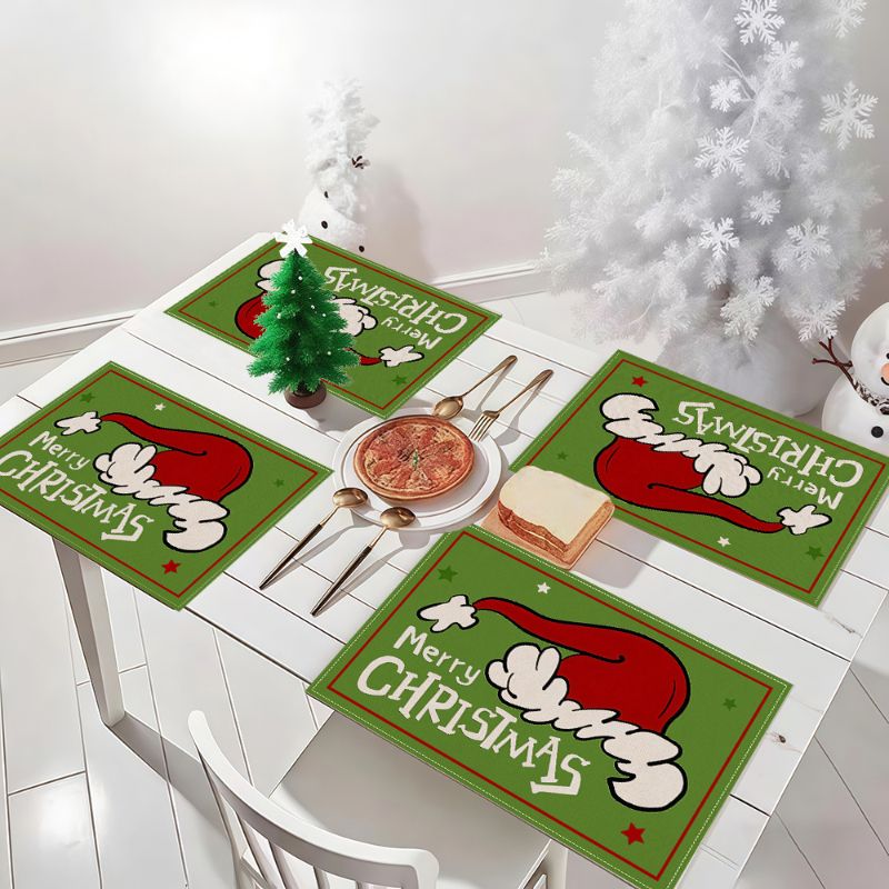 VIKAMA Cute Cartoon Christmas  - Linen Table Runner 评论和价格