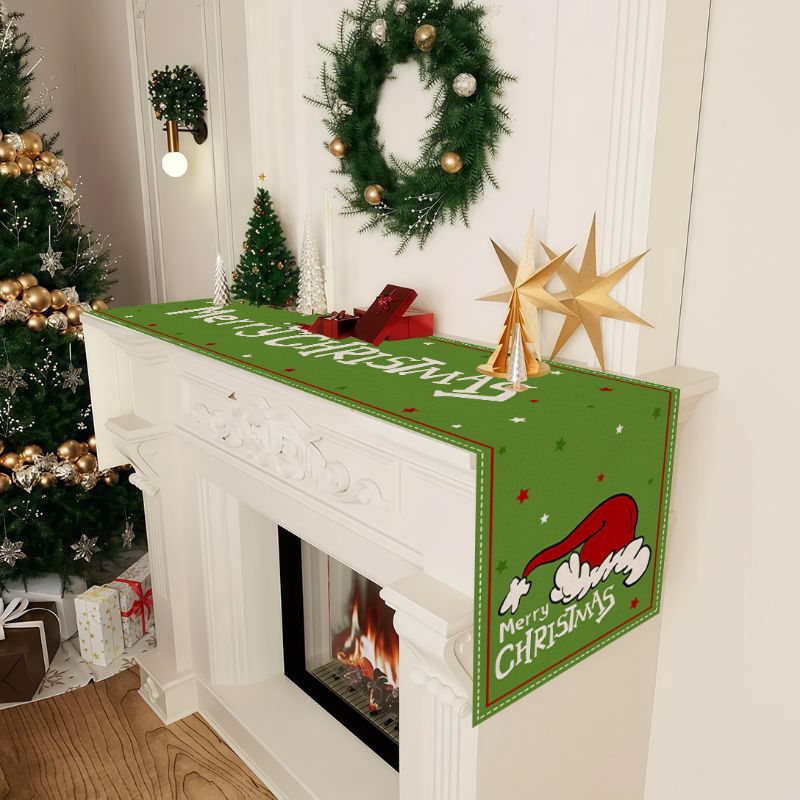 VIKAMA Cute Cartoon Christmas  - Linen Table Runner 评论和价格