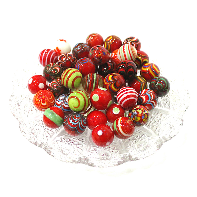 6pcs Red Rare Glass Marbles Ba - Home Decor Garden Ideas 评论和价格