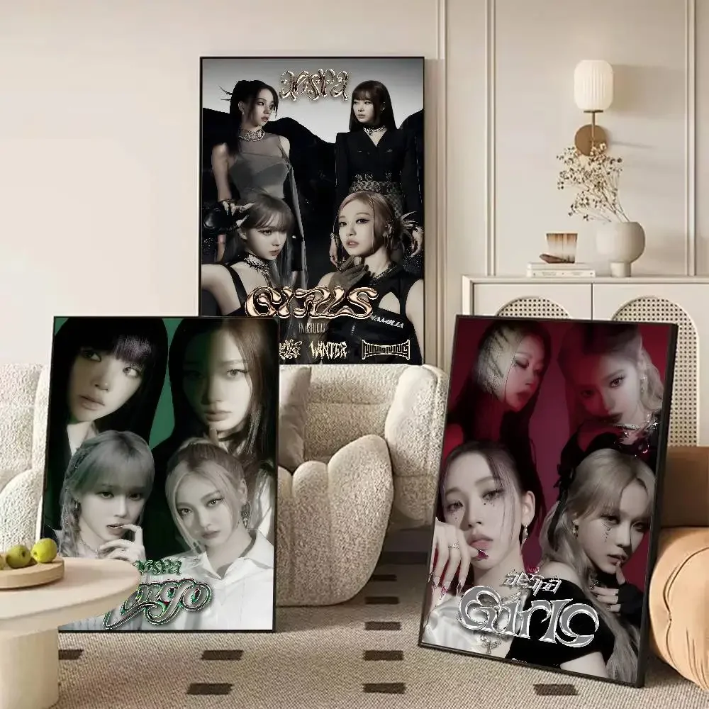 Girl Group Kpop A-Aespa Poster - Home Decor Living Room Ideas 评论和价格