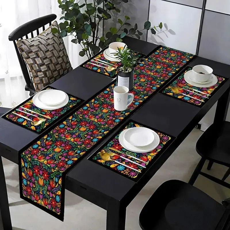 VIKAMA Bohemian Floral Table R - Linen Table Runner 评论和价格