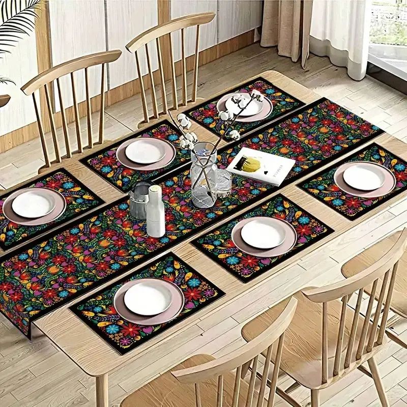 VIKAMA Bohemian Floral Table R - Linen Table Runner 评论和价格