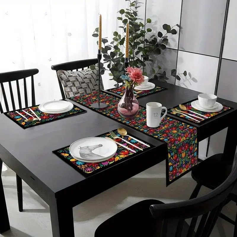 VIKAMA Bohemian Floral Table R - Linen Table Runner 评论和价格
