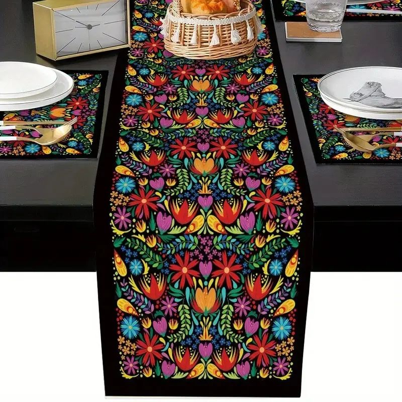VIKAMA Bohemian Floral Table R - Linen Table Runner 评论和价格