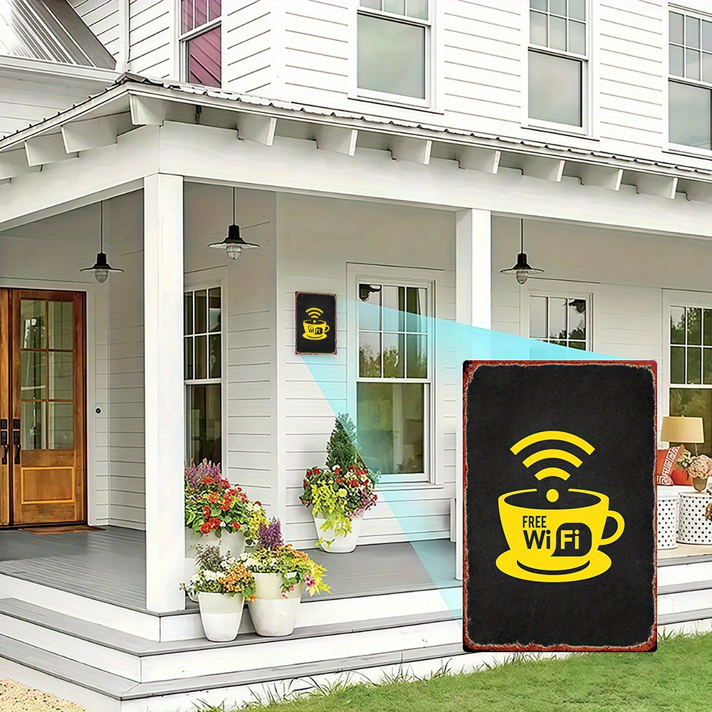 2D Vintage Metal Sign, WiFi Zo - Home Decor Garden Ideas 评论和价格
