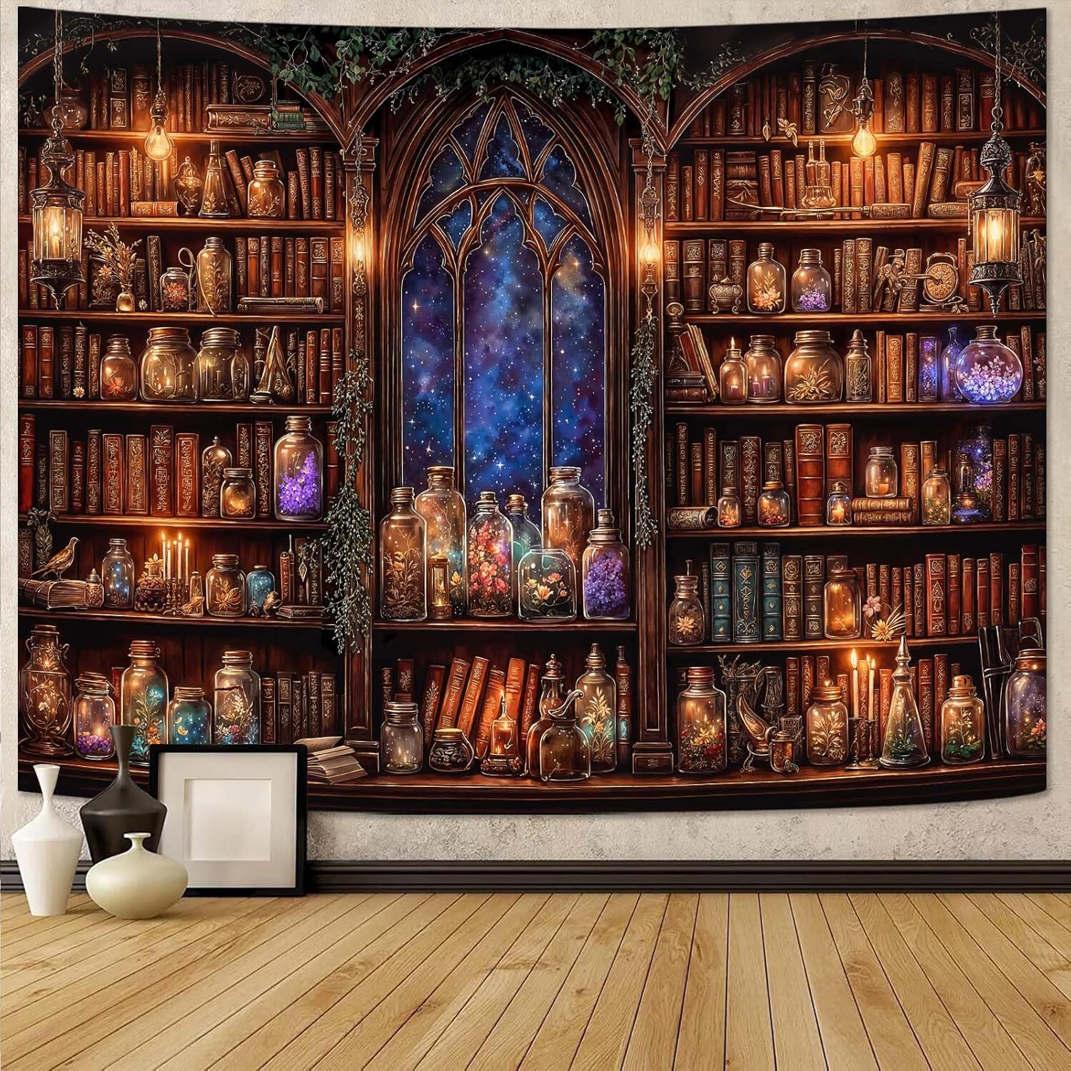 Fantasy Bookshelf Tapestry Med - Aesthetic Tapestry 评论和价格
