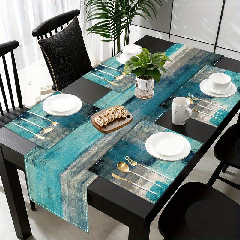 VIKAMA Morandi Abstract Ink Ta - Linen Table Runner 评论和价格