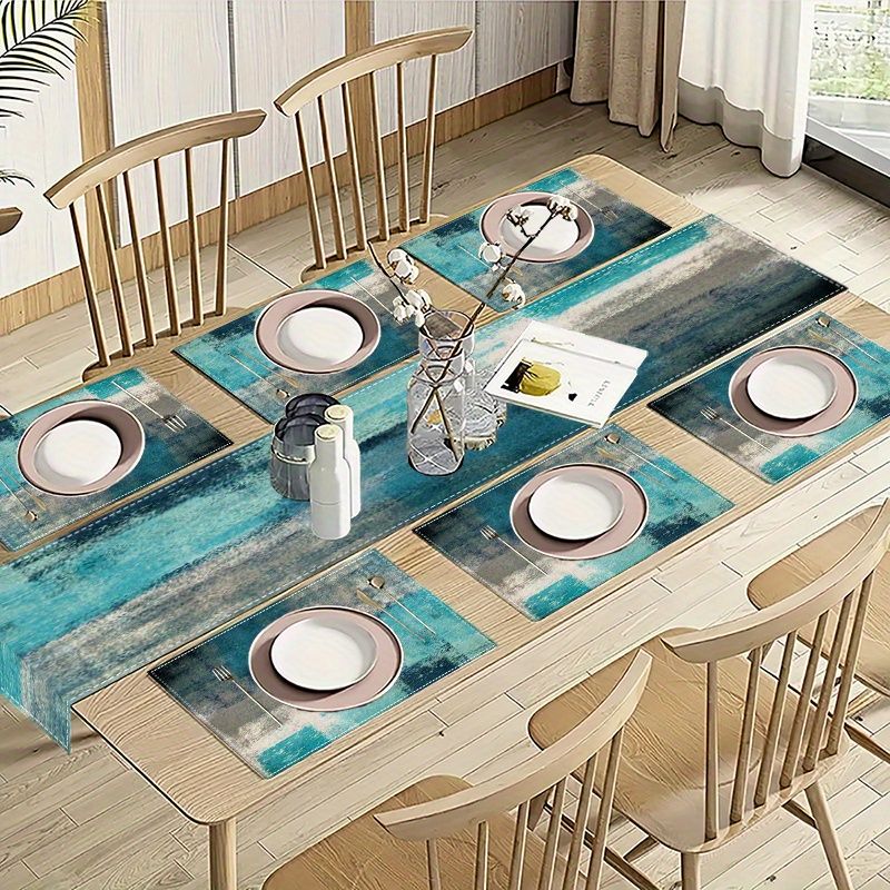 VIKAMA Morandi Abstract Ink Ta - Linen Table Runner 评论和价格