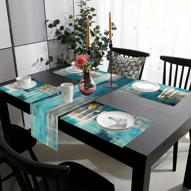 VIKAMA Morandi Abstract Ink Ta - Linen Table Runner 评论和价格