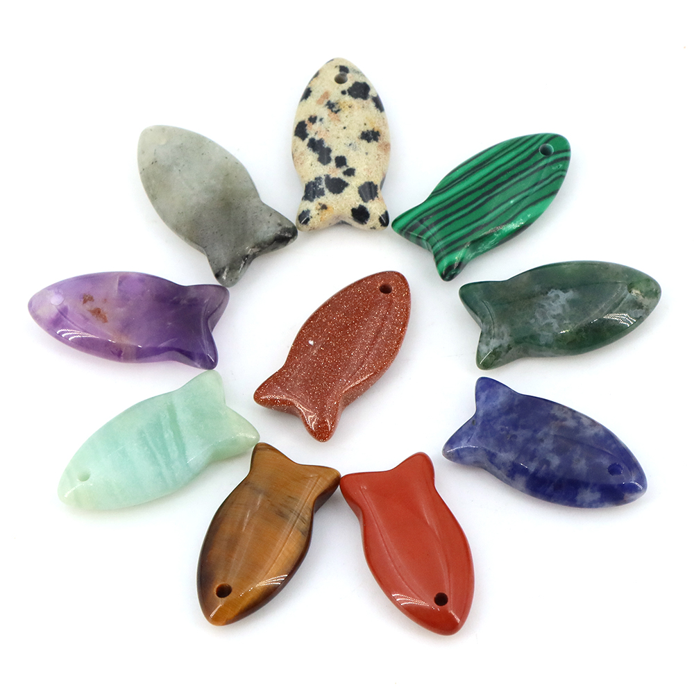 Cute Fish Beads Natural Stone  - Home Decor Glass 评论和价格